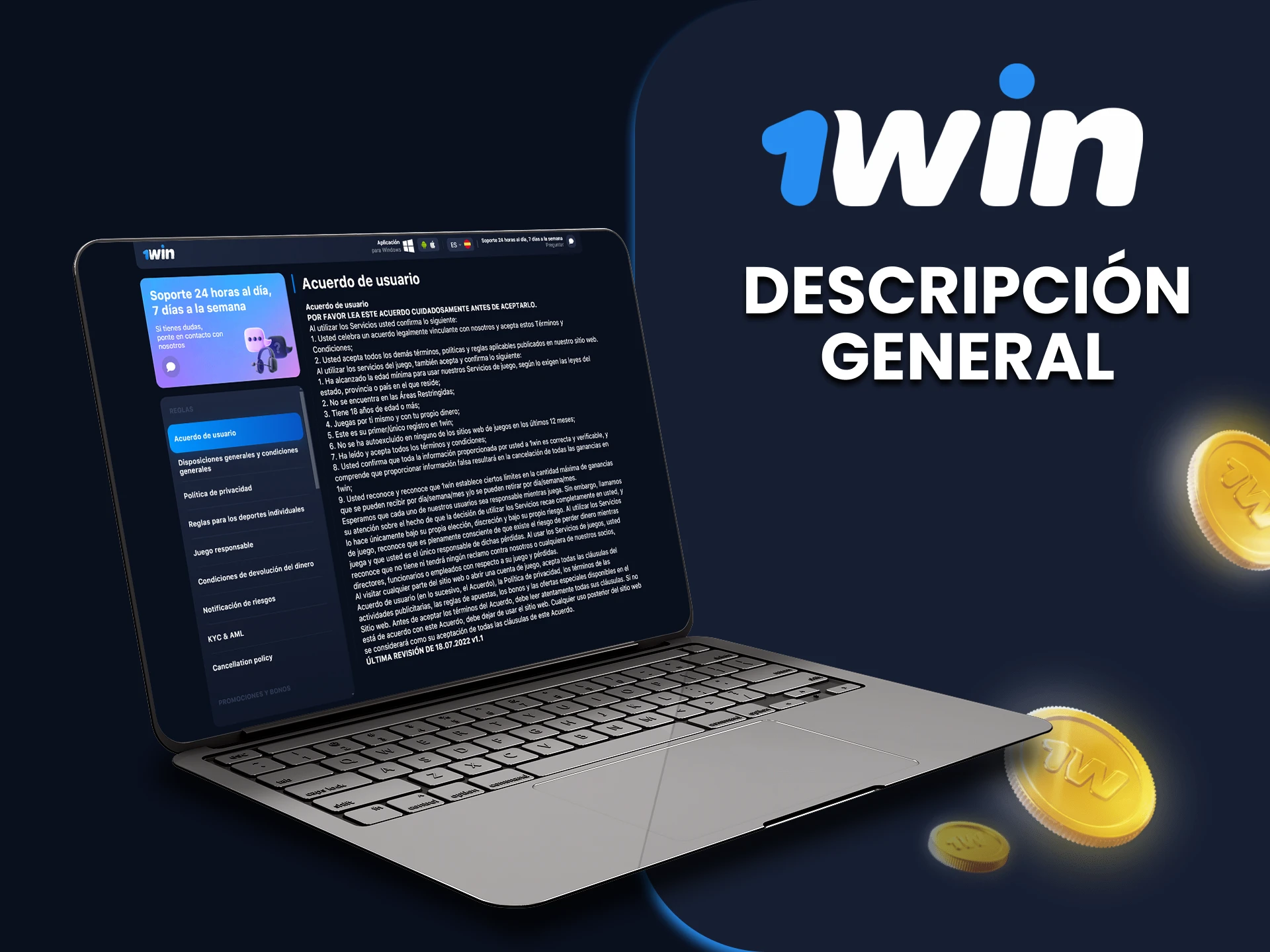 Antes de 1win registrarse, revisa la descripción de tu cuenta.